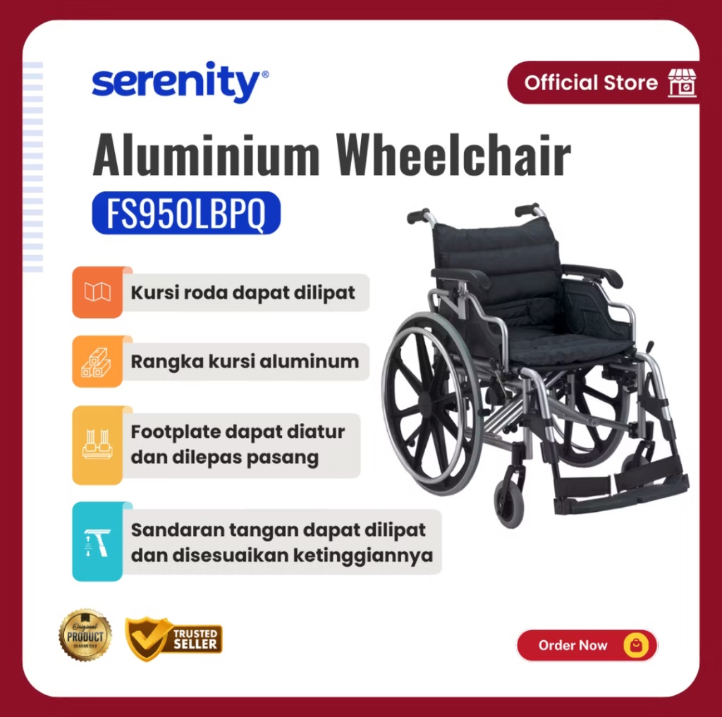 Kursi Roda Serenity Aluminium ( FS950 BPQ )