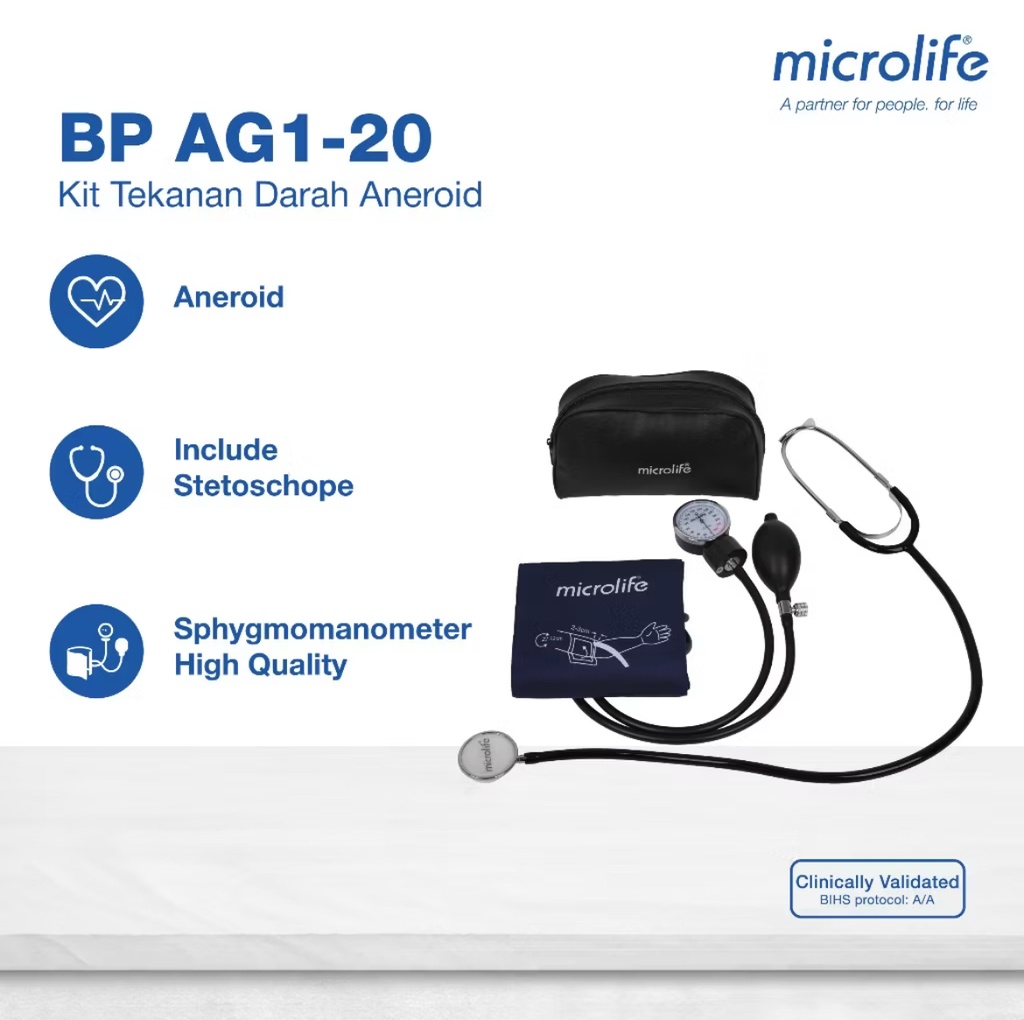 Tensimeter Aneroid  Microlife + Stetoscope BP-AG1-20