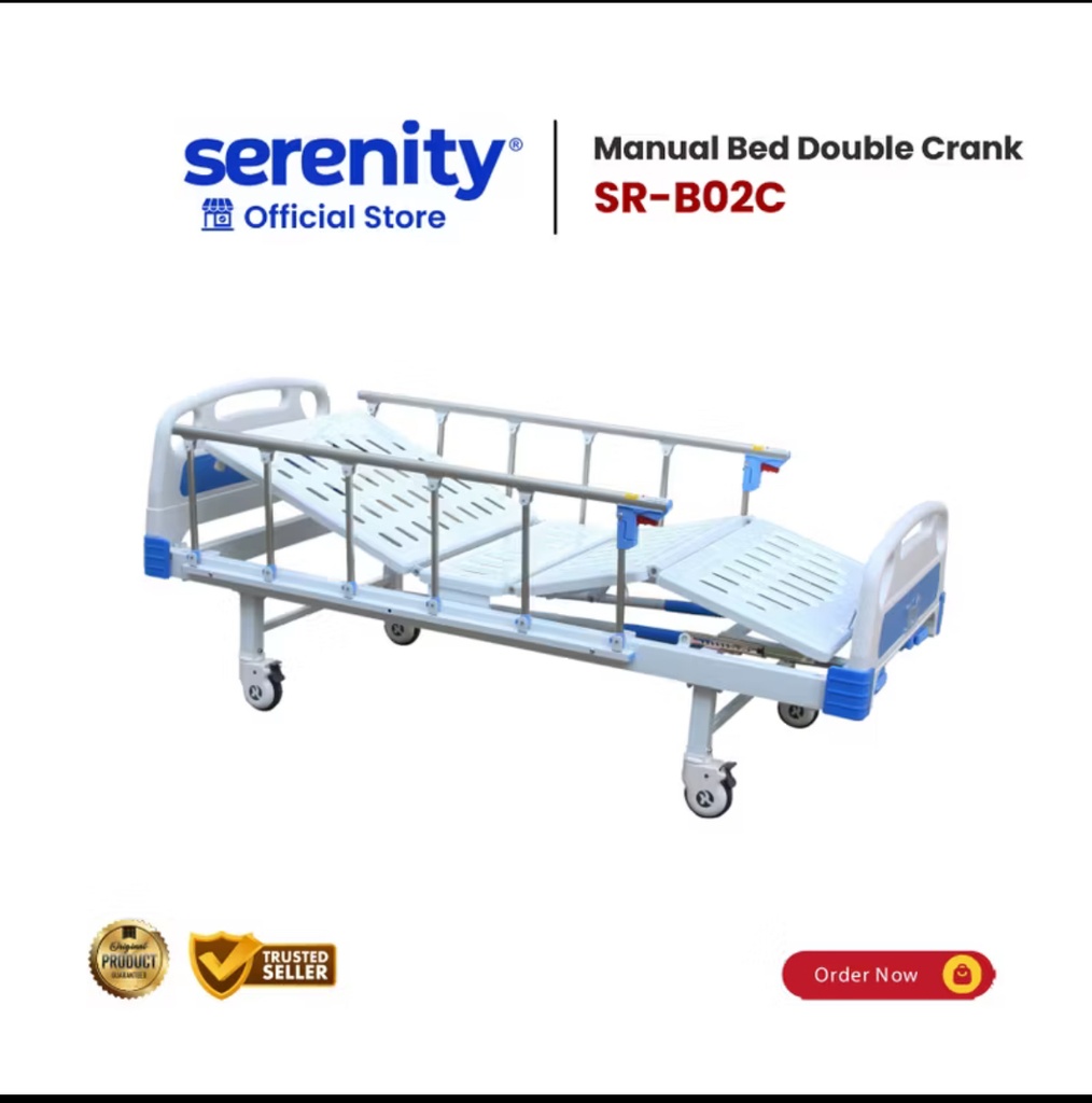 Bed Pasien 2 Crank Serenity SR-B02 C ( Tanpa Matras )