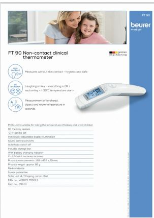 Non Contact Thermometer Beurer ( FT90 )